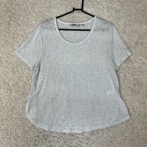 Athleta Breezy Scoop Neck T Shirt Tee Womens Large Gray Relaxed Athleisure